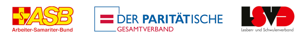 Logos des ASB NRW e.V., des  Paritätischen Gesamtverbands und des LSVB